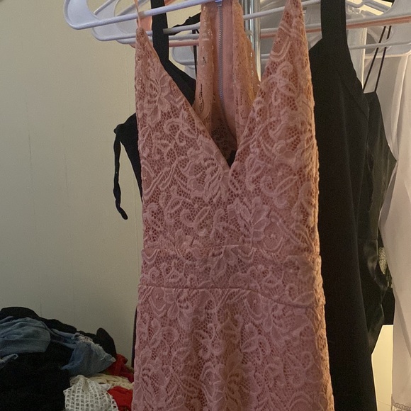 Peachy pink midi dress racer zipp back - Picture 3 of 4